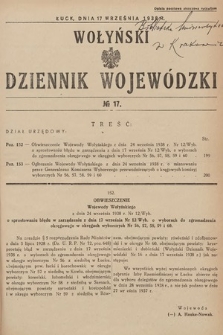 Wołyński Dziennik Wojewódzki. 1938, nr 17