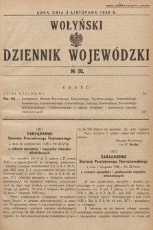 Wołyński Dziennik Wojewódzki. 1938, nr 20