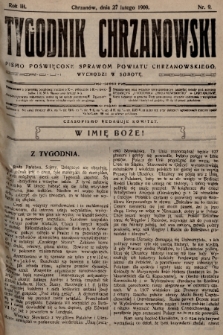 Tygodnik Chrzanowski : pismo poświęcone sprawom powiatu chrzanowskiego. R.3, 1909, nr 9