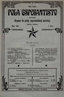 Pola Esperantisto : organo de Polaj esperantistaj societoj. J.1, 1907, nro 5-6