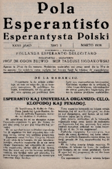 Pola Esperantisto = Esperantysta Polski. J.32, 1938, nro 3