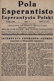 Pola Esperantisto = Esperantysta Polski. J.32, 1938, nro 4