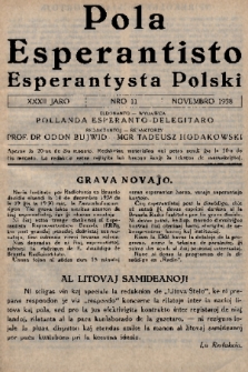 Pola Esperantisto = Esperantysta Polski. J.32, 1938, nro 11