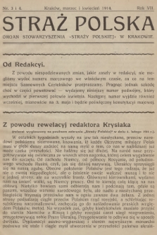 Straż Polska : Organ Stowarzyszenia „Straży Polskiej” w Krakowie. R.8 [i.e.7], 1914, nr 3-4