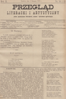 Przegląd Literacki i Artystyczny : pismo poświęcone literaturze, sztuce i sprawom społecznym. R.2, 1883, nr 14-15 + dod.