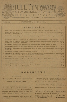 Biuletyn Sportowy Wojewódzkiego Komitetu Kultury Fizycznej w Stalinogrodzie. R.2, 1955, nr 16