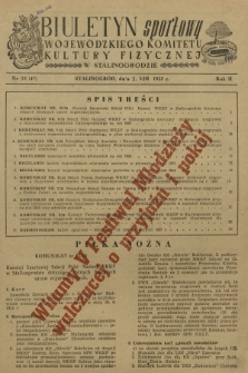 Biuletyn Sportowy Wojewódzkiego Komitetu Kultury Fizycznej w Stalinogrodzie. R.2, 1955, nr 25