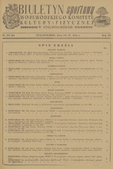 Biuletyn Sportowy Wojewódzkiego Komitetu Kultury Fizycznej w Stalinogrodzie. R.3, 1956, nr 19