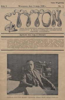 Tytoń : organ Stowarzyszenia Koncesjonariuszy Detalistów Tytoniowych w Polsce poświęcony całokształtowi przemysłu tytoniowego. 1928, nr 1