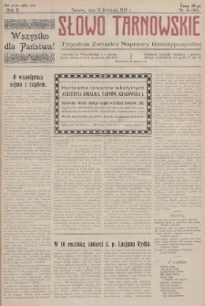 Słowo Tarnowskie : tygodnik Związku Naprawy Rzeczypospolitej. 1928, nr 16