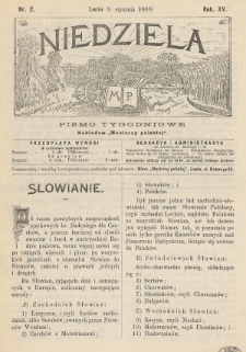 Niedziela : pismo tygodniowe. 1898, nr 2