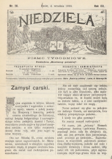 Niedziela : pismo tygodniowe. 1898, nr 36