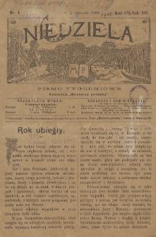 Niedziela : pismo tygodniowe. 1899, nr 1