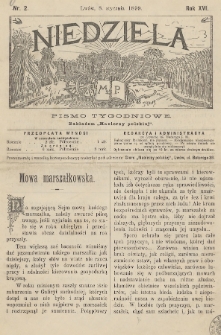 Niedziela : pismo tygodniowe. 1899, nr 2