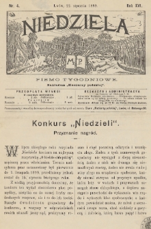 Niedziela : pismo tygodniowe. 1899, nr 4