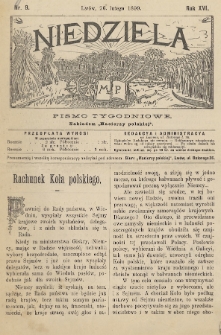 Niedziela : pismo tygodniowe. 1899, nr 9