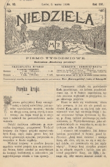 Niedziela : pismo tygodniowe. 1899, nr 10
