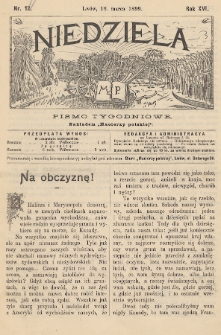 Niedziela : pismo tygodniowe. 1899, nr 12