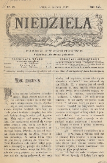 Niedziela : pismo tygodniowe. 1899, nr 23