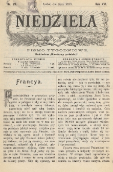 Niedziela : pismo tygodniowe. 1899, nr 29
