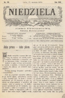 Niedziela : pismo tygodniowe. 1899, nr 38