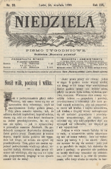 Niedziela : pismo tygodniowe. 1899, nr 39