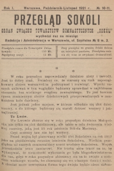 Przegląd Sokoli : organ Związku Towarzystw Gimnastycznych „Sokół". R.1, 1921, № 10-11
