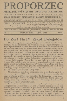 Proporzec : miesięcznik poświęcony ideologji strzeleckiej : organ oficjalny Zjednoczenia Bractw Strzeleckich R. P. R.1, 1926, nr 4