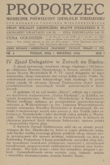 Proporzec : miesięcznik poświęcony ideologji strzeleckiej : organ oficjalny Zjednoczenia Bractw Strzeleckich R. P. R.1, 1926, nr 6