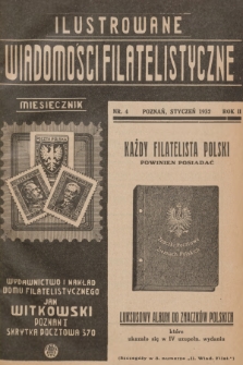 Ilustrowane Wiadomości Filatelistyczne : miesięcznik poświęcony sprawom filatelistyki. R.2, 1932, nr 4