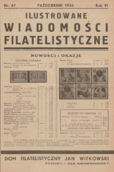 Ilustrowane Wiadomości Filatelistyczne : miesięcznik poświęcony sprawom filatelistyki. R.6, 1936, nr 61