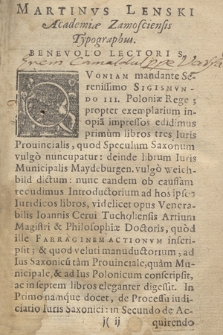 Farraginis Actionvm Ivris Civilis Et Prouincialis Saxonici, Municipalisq[ue] Maydeburgensis & Iuris Polonici Libri Septem