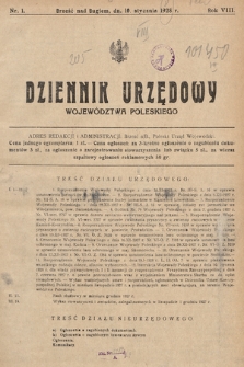Dziennik Urzędowy Województwa Poleskiego. 1928, nr 1