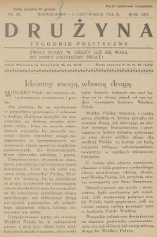 Drużyna : tygodnik polityczny. R.13, 1926, nr 20