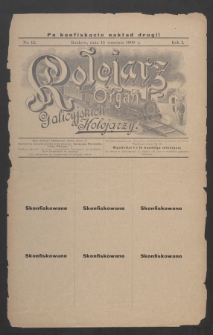 Kolejarz : organ Galicyjskich Kolejarzy. 1900, nr 12 (po konfiskacie nakład drugi)