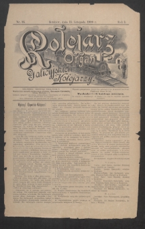 Kolejarz : organ Galicyjskich Kolejarzy. 1900, nr 16
