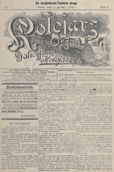 Kolejarz : organ Galicyjskich Kolejarzy. 1902, nr 1 [23?] (po konfiskacie nakład drugi)