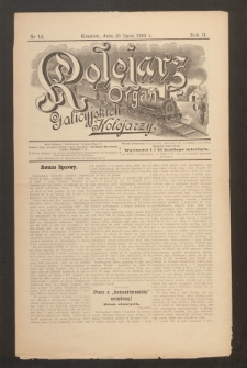 Kolejarz : organ Galicyjskich Kolejarzy. 1901, nr 14