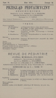 Przegląd Pedyatryczny. 1914, z. 4