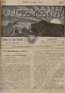 Ojczyzna : tygodnik dla ludu polskiego. 1907, nr 11