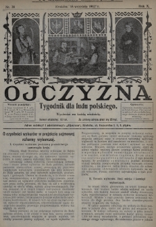 Ojczyzna : tygodnik dla ludu polskiego. 1912, nr 38 (po konfiskacie nakład drugi)