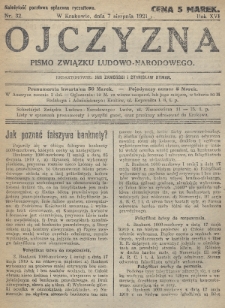 Ojczyzna : pismo Związku Ludowo-Narodowego. 1921, nr 32