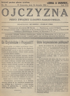 Ojczyzna : pismo Związku Ludowo-Narodowego. 1921, nr 33
