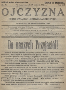 Ojczyzna : pismo Związku Ludowo-Narodowego. 1921, nr 38