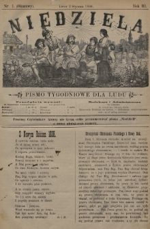 Niedziela : pismo tygodniowe dla ludu. 1886, nr 1