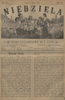 Niedziela : pismo tygodniowe dla ludu. 1886, nr 11