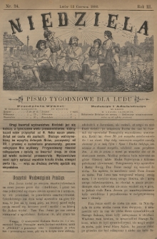 Niedziela : pismo tygodniowe dla ludu. 1886, nr 24