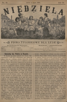 Niedziela : pismo tygodniowe dla ludu. 1886, nr 27