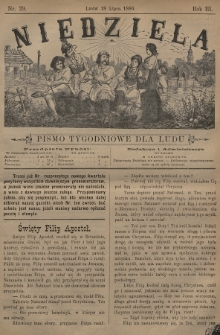 Niedziela : pismo tygodniowe dla ludu. 1886, nr 29