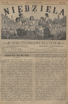 Niedziela : pismo tygodniowe dla ludu. 1886, nr 32